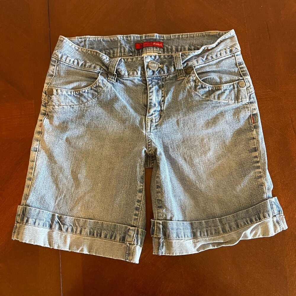 1955 Vintage Premium Womens Denim Cuffed Shorts Size‎ 3 Light Wash